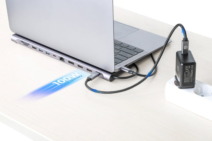 USB-C Docking Station 12-in-1 4K Triple Monitor MST - Manhattan IADAP USB31-MULTI6