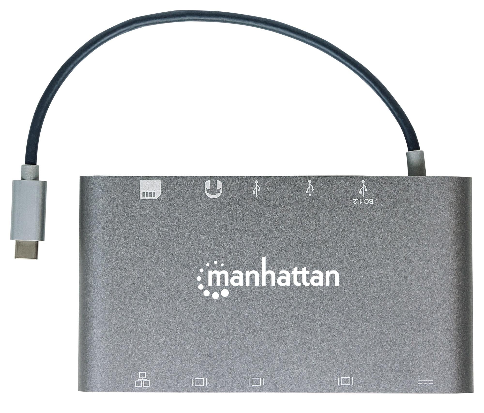 Docking Station USB-C 7 in 1 HDMI Mini DP VGA - Manhattan IADAP USB 31 -MULTIMH