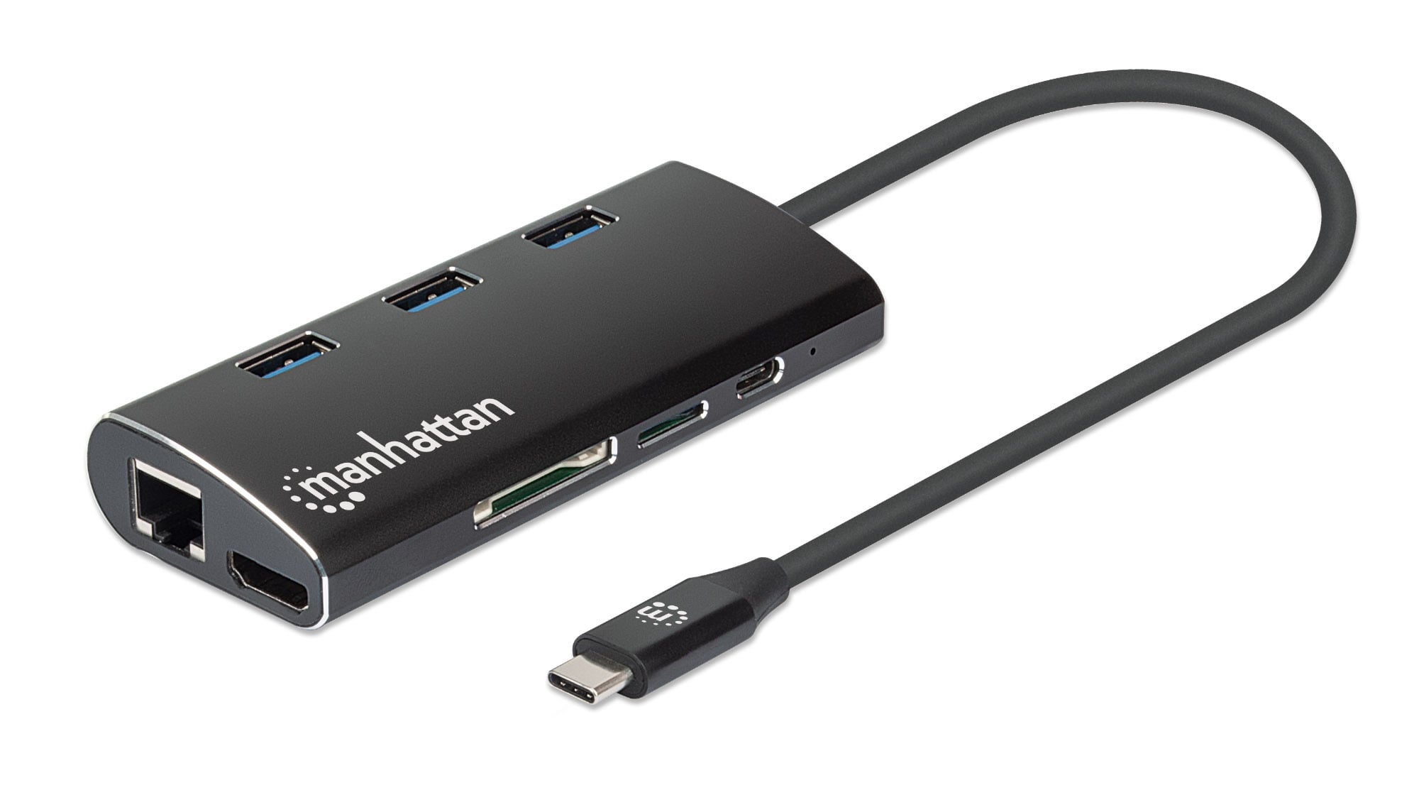 USB-C SuperSpeed Multiport Adapter - Manhattan IADAP USB 31 -PD 440