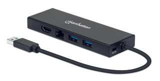 SuperSpeed USB Multiport Dual Monitor Adapter - Manhattan IADAP USB31-PD846