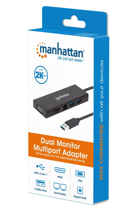 Adattatore SuperSpeed USB Multiporta Doppio Monitor - Manhattan IADAP USB31-PD846