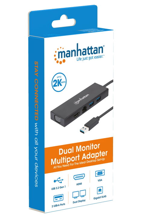 Adattatore SuperSpeed USB Multiporta Doppio Monitor - Manhattan IADAP USB31-PD846