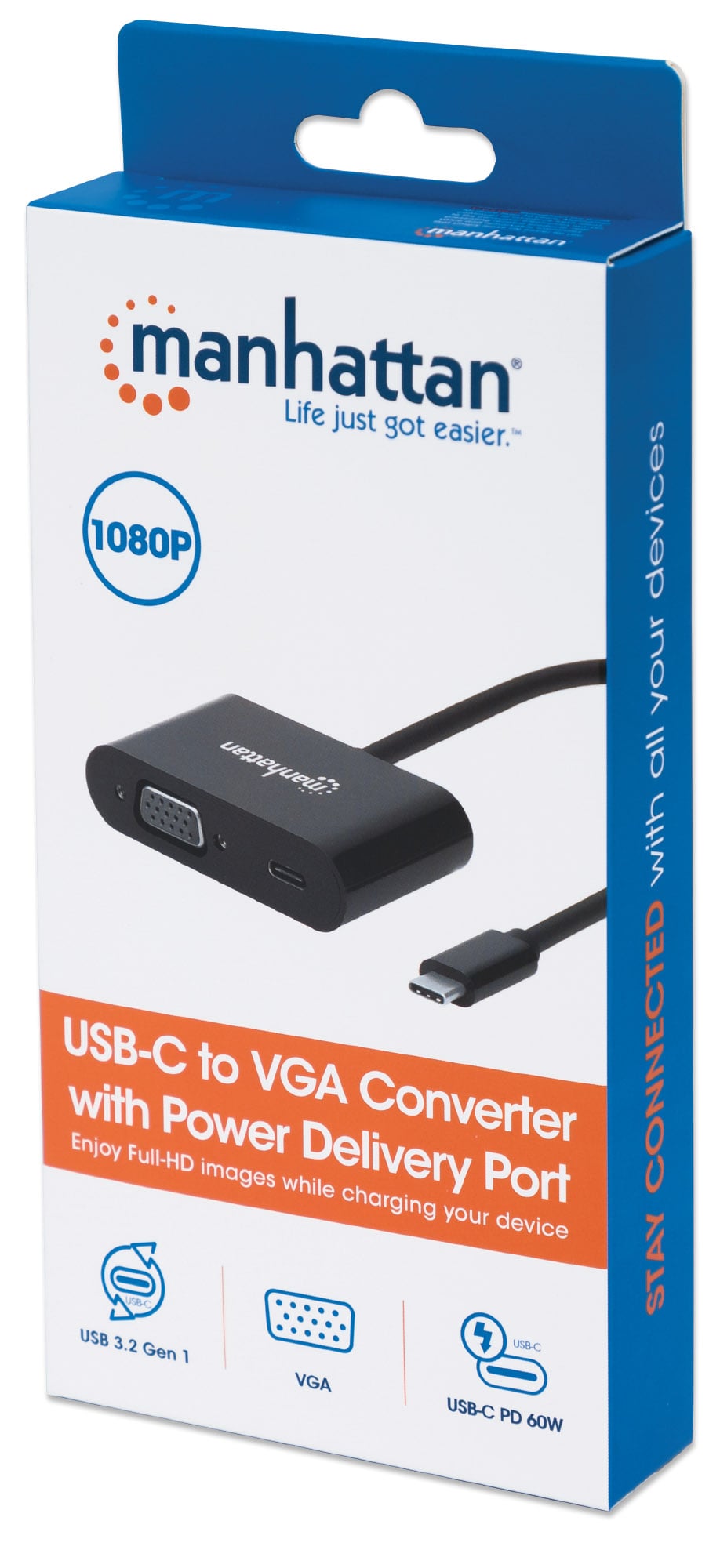 Adattatore Convertitore USB-C™ Maschio VGA Femmina con Power Delivery - Manhattan IADAP USB31-VGAMPD