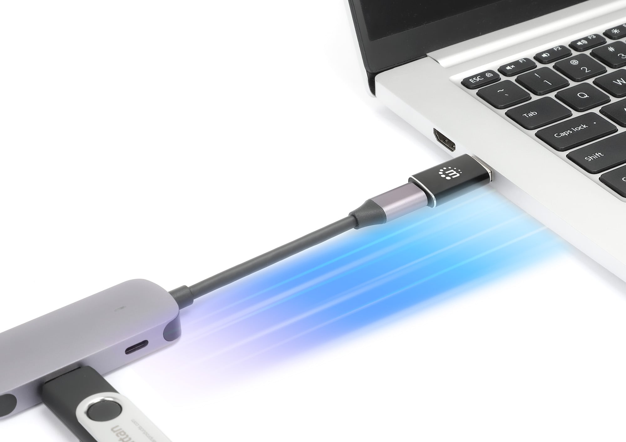 Adattatore Convertitore USB 3.2 USB-A Maschio a USB-C™ Femmina - Manhattan IADAP USB32-AM/CF
