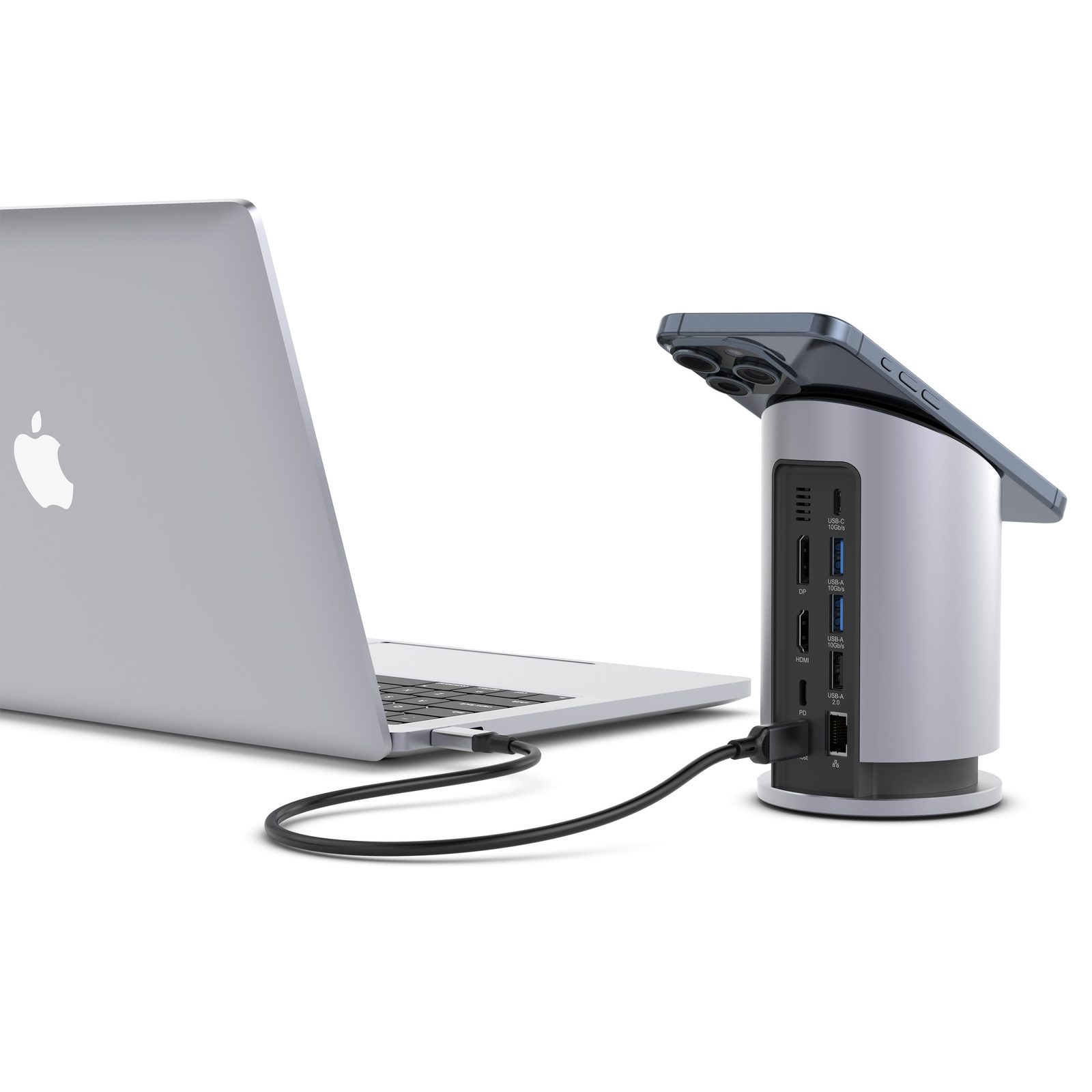 Docking Station USB-C™ 9 in 1 con Funzione di Ricarica Wireless - Techly IADAP USB32-DOCK91WR