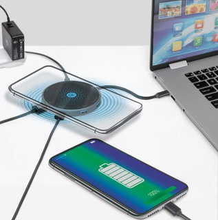 Docking Station USB-C 8-in-1 con Pad di Ricarica Wireless - Manhattan IADAP USB32-DOCKMH