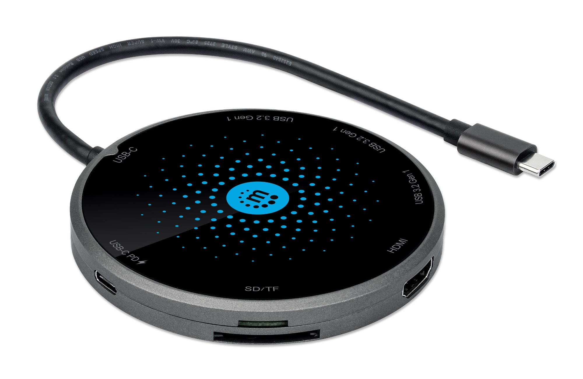 Docking Station USB-C 8 -in- 1 with Wireless Charge - Manhattan IADAP USB 32 -DOCKMH