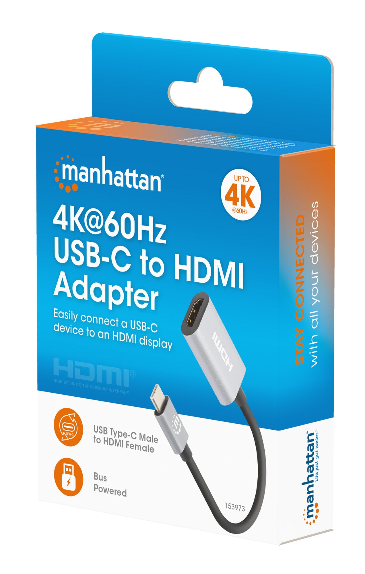 Adattatore USB-C™ 3.2 a HDMI 4K@60Hz - Manhattan IADAP USB32-HDMIM60