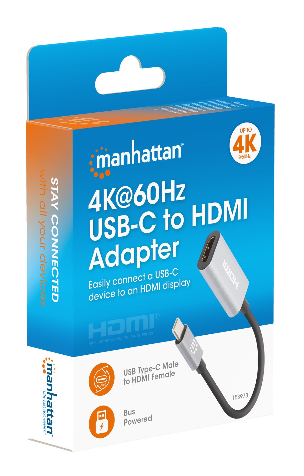 Adattatore USB-C™ 3.2 a HDMI 4K@60Hz - Manhattan IADAP USB32-HDMIM60