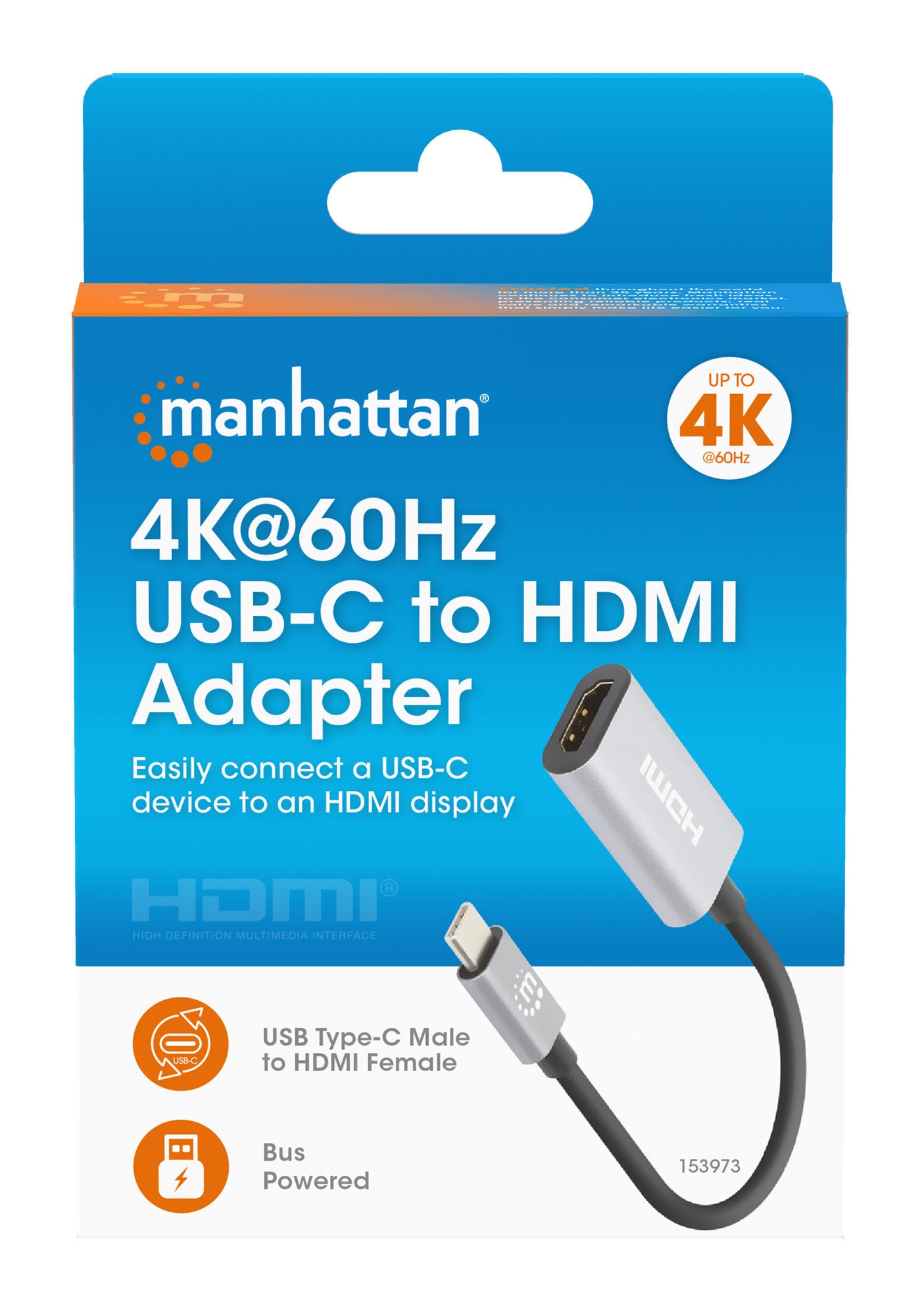 Adattatore USB-C™ 3.2 a HDMI 4K@60Hz - Manhattan IADAP USB32-HDMIM60