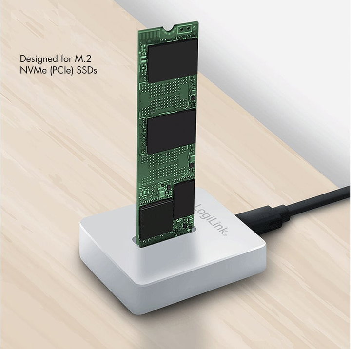Docking Station for M.2 NVMe (PCIe) SSD USB 3.2 Gen 2, Silver - Logilink IADAP USB32-QKNVME