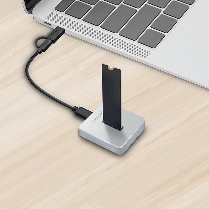 Docking Station for M.2 NVMe (PCIe) SSD USB 3.2 Gen 2, Silver - Logilink IADAP USB32-QKNVME