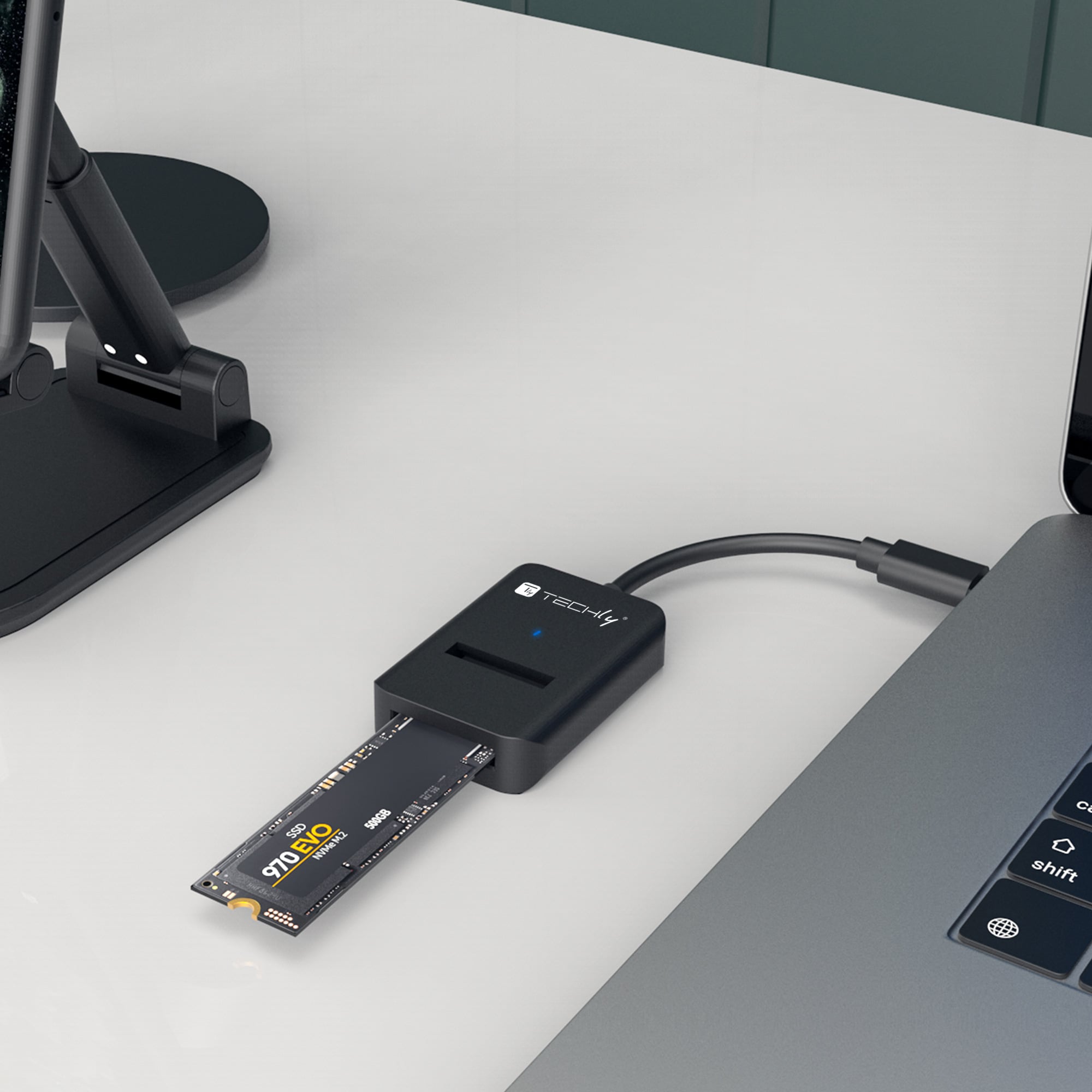 Adattatore SSD da USB-C™ a NVMe/SATA M.2 - Techly IADAP USB32-SATASSD