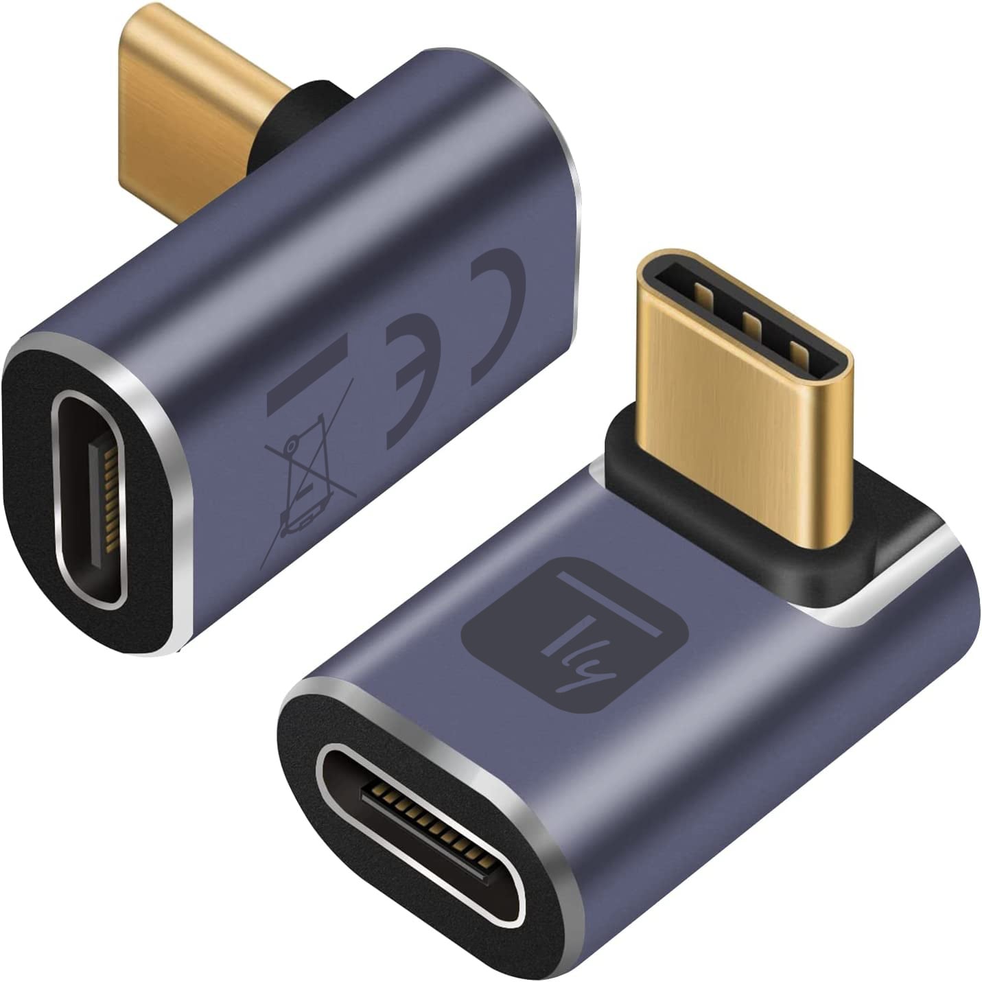 Adattatore USB-C™ Maschio/Femmina Angolato 90° 40Gbps 4K e 8K - Techly IADAP USB4C-40G