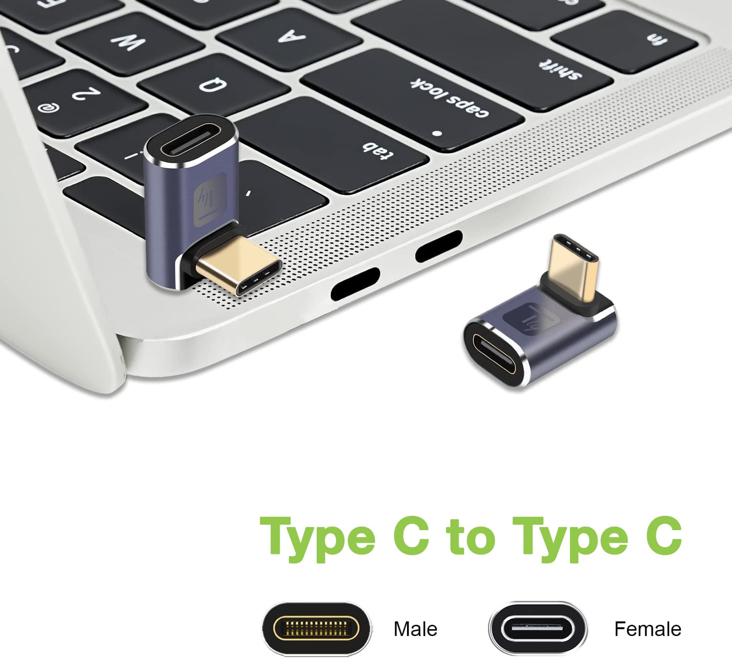 Adattatore USB-C™ Maschio/Femmina Angolato 90° 40Gbps 4K e 8K - Techly IADAP USB4C-40G