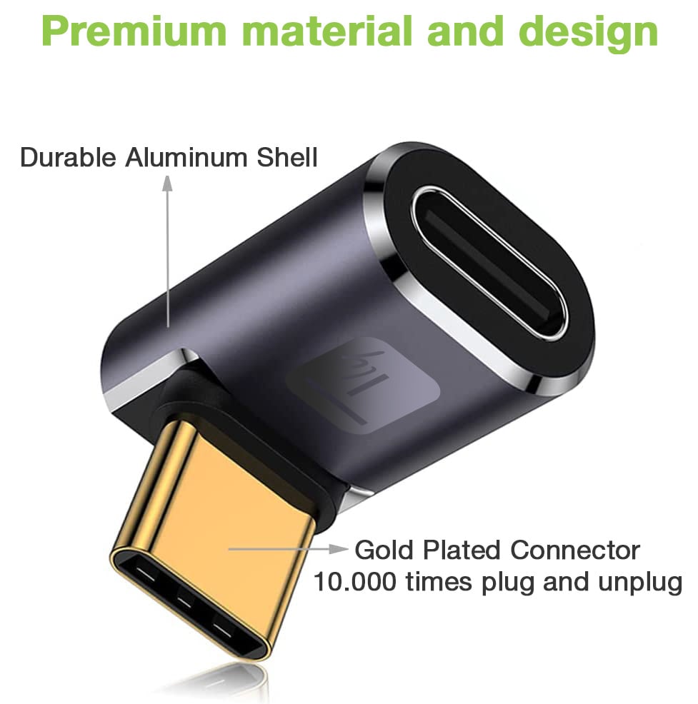 Adattatore USB-C™ Maschio/Femmina Angolato 90° 40Gbps 4K e 8K - Techly IADAP USB4C-40G