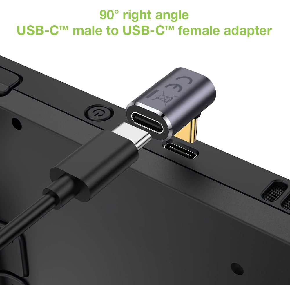 Adattatore USB-C™ Maschio/Femmina Angolato 90° 40Gbps 4K e 8K - Techly IADAP USB4C-40G