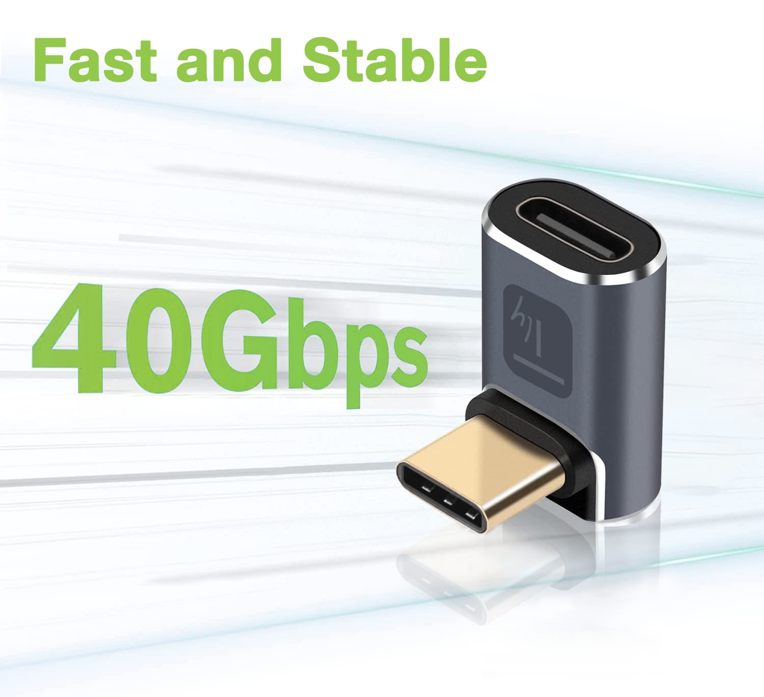 Adattatore USB-C™ Maschio/Femmina Angolato 90° 40Gbps 4K e 8K - Techly IADAP USB4C-40G