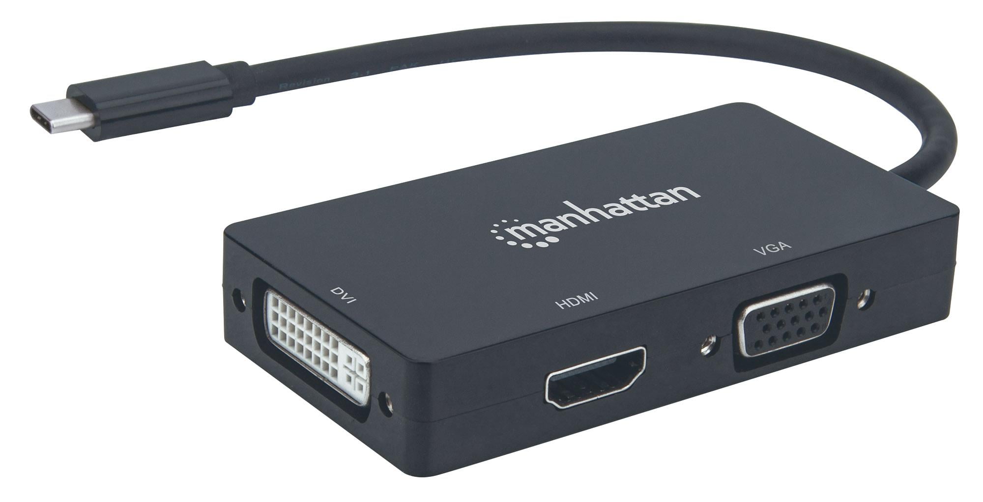 Convertitore Audio Video USB-C™ 3-in-1 Multiporta HDMI DVI VGA - Manhattan IADAP USBC-AV4K