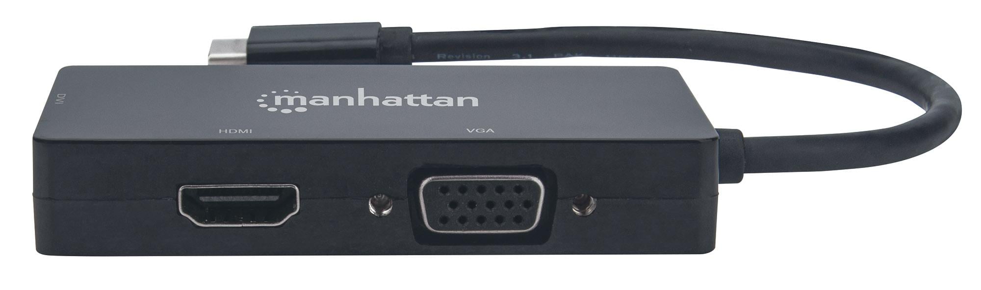 Convertitore Audio Video USB-C™ 3-in-1 Multiporta HDMI DVI VGA - Manhattan IADAP USBC-AV4K