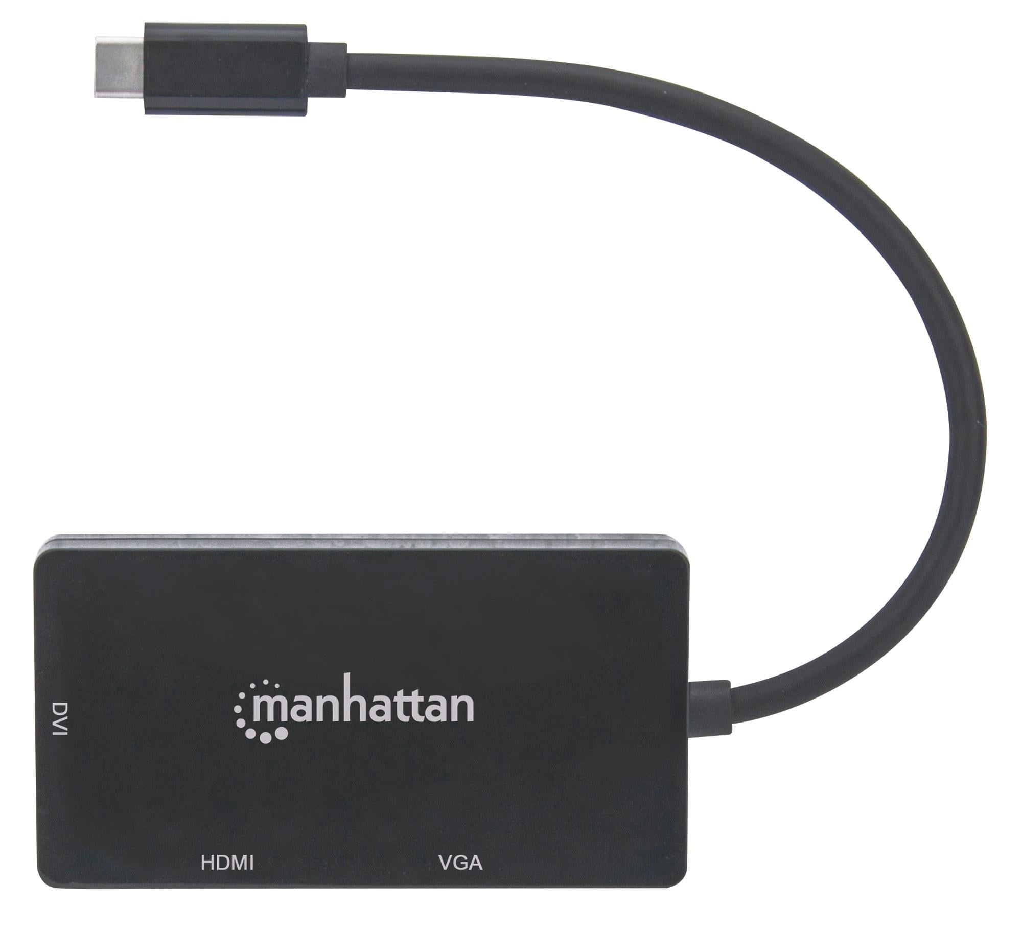 Convertitore Audio Video USB-C™ 3-in-1 Multiporta HDMI DVI VGA - Manhattan IADAP USBC-AV4K