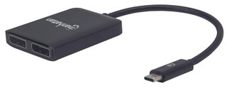 Adattatore USB-C a 2x DisplayPort Hub MST - Manhattan IADAP USBC-DP2H