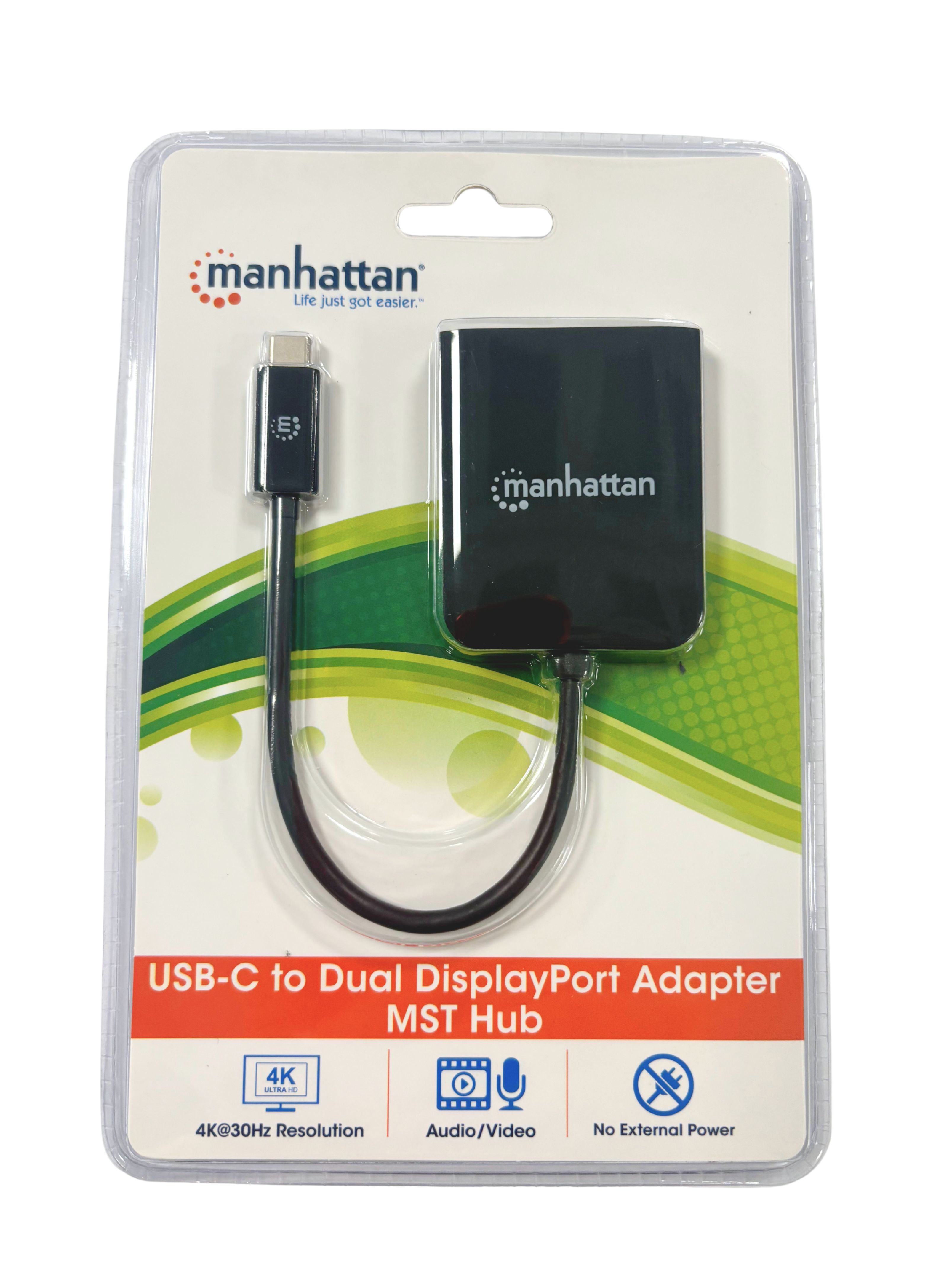 Adattatore Convertitore USB-C™ a 2x DisplayPort Hub MST - Manhattan IADAP USBC-DP2H