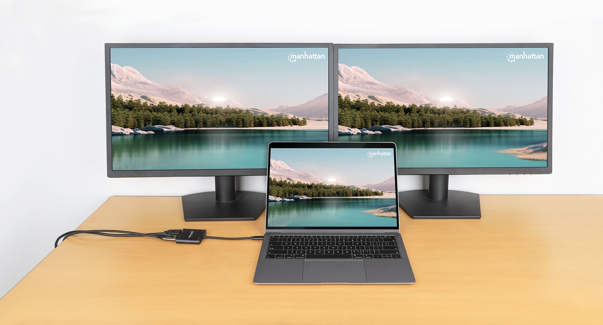 Adattatore USB-C™ PD a Doppio Monitor HDMI per Laptop e Tablet - Manhattan IADAP USBC-HDMI24KMH