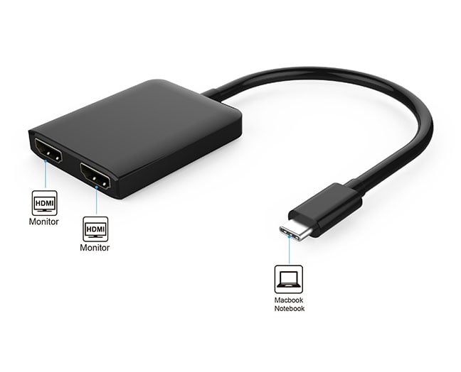 Adattatore Convertitore USB-C™ a 2x HDMI 4K - Techly IADAP USBC-HDMI2T4K