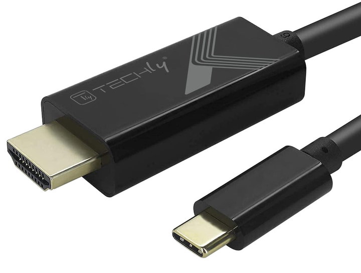 USB-C to HDMI adapter cable 2.0 4K 2m black - Techly IADAP USBC-HDMI2TY