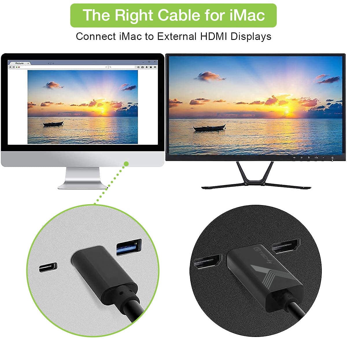 Cavo Adattatore USB-C™ Maschio a HDMI 2.0 4K Maschio 2m Nero - Techly IADAP USBC-HDMI2TY