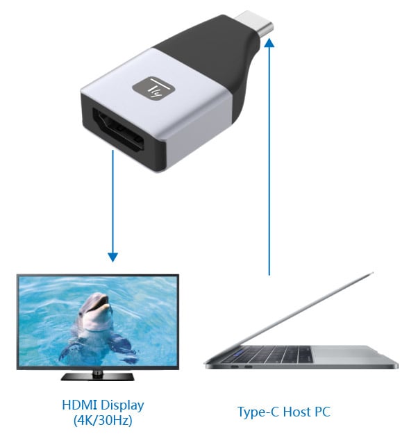 Adattatore da USB-C™ a HDMI 4Kx2K@30Hz - Techly IADAP USBC-HDMI4K