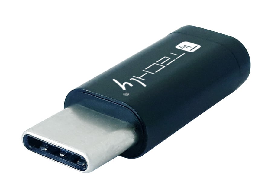 Mini Convertitore Adattatore USB-C™ Maschio a Micro USB Femmina - Techly IADAP USBC-MBKT