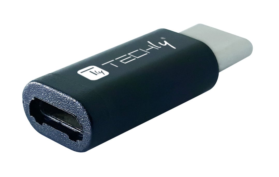 Mini Convertitore Adattatore USB-C™ Maschio a Micro USB Femmina - Techly IADAP USBC-MBKT