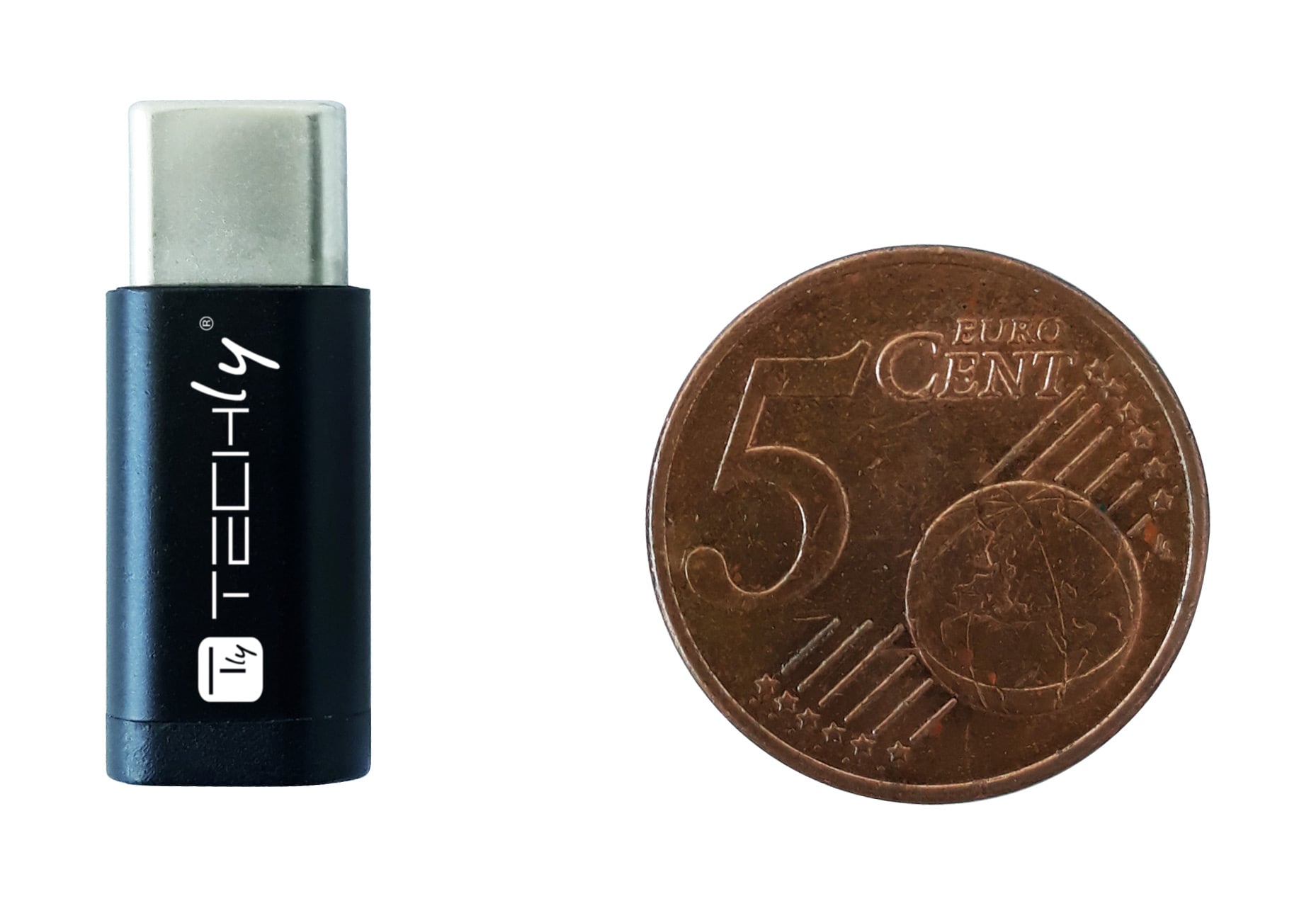 Mini Convertitore Adattatore USB-C™ Maschio a Micro USB Femmina - Techly IADAP USBC-MBKT