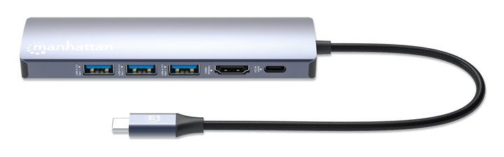USB-C Docking Station 6-in-1 Multiport Hub 4K HDMI PD 100W - Manhattan IADAP USBC-MULTIAL3