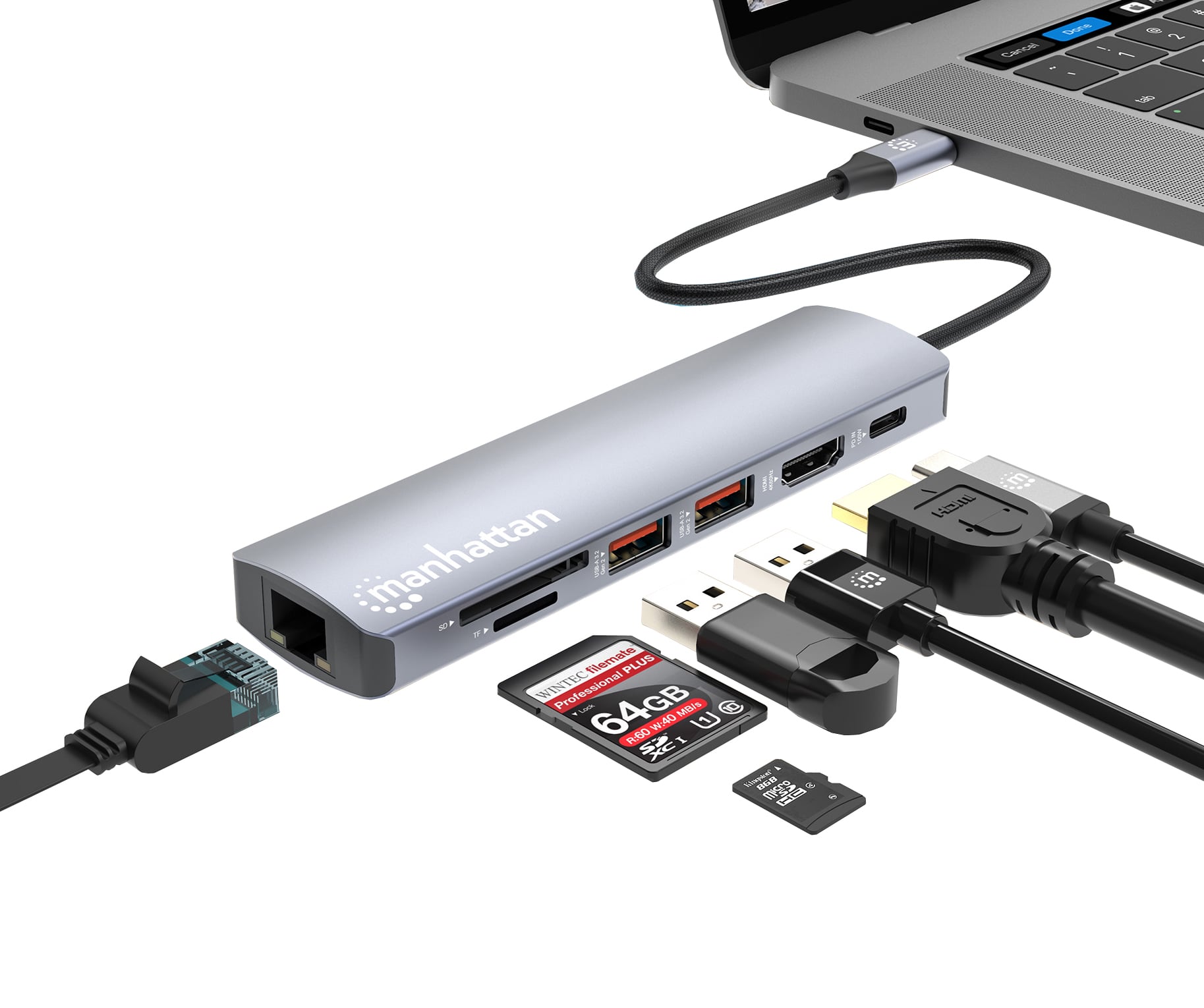 Docking Station USB-C 7 -in- 1 4 K Hub Multiport - Manhattan IADAP USBC-MULTIAL 4