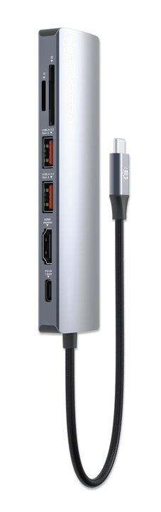 Docking Station USB-C 7-in-1 Hub Multiporta 4K HDMI PD 100W - Manhattan IADAP USBC-MULTIAL4
