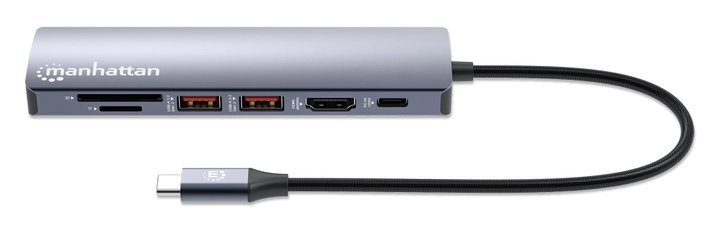 Docking Station USB-C 7-in-1 Hub Multiporta 4K HDMI PD 100W - Manhattan IADAP USBC-MULTIAL4