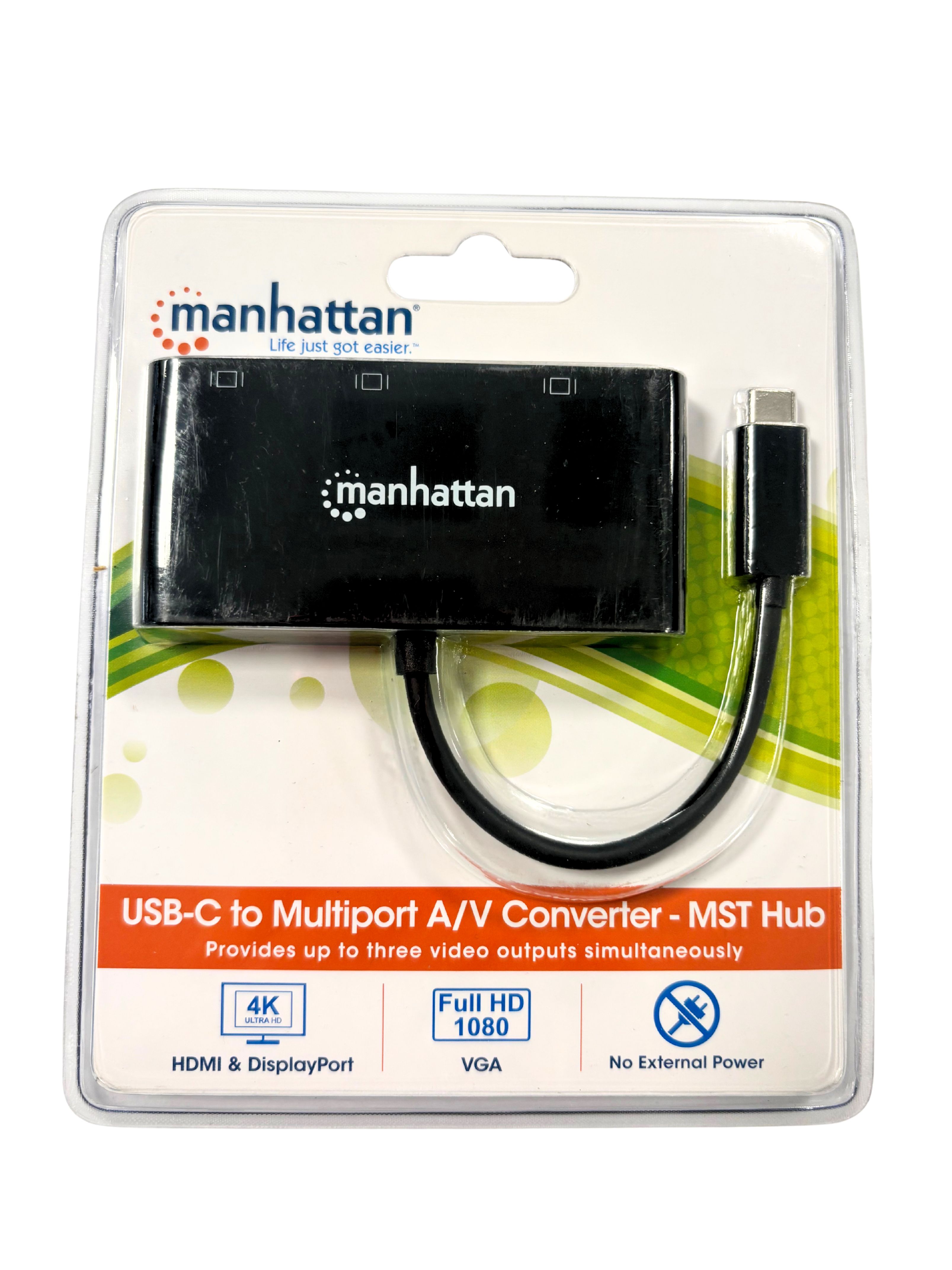 Convertitore Audio Video USB-C™ Multiporta - Hub MST HDMI DP VGA - Manhattan IADAP USBC-MULTIHUB