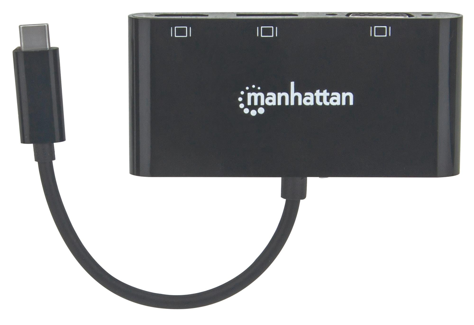 Convertitore Audio Video USB-C™ Multiporta - Hub MST HDMI DP VGA - Manhattan IADAP USBC-MULTIHUB