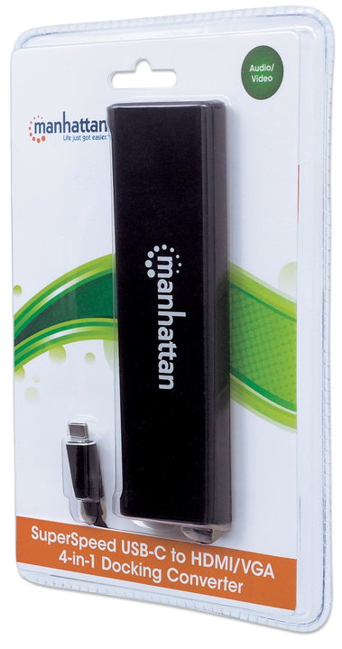 Convertitore USB-C a HDMI/VGA Docking Station 4-in-1 - Manhattan IADAP USBC-MULTISD