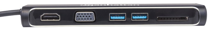 Convertitore USB-C a HDMI/VGA Docking Station 4-in-1 - Manhattan IADAP USBC-MULTISD