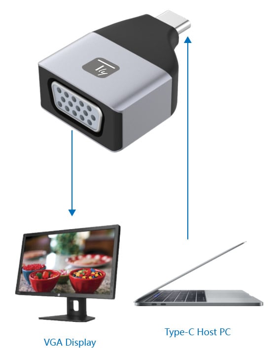 Adattatore da USB-C™ a VGA - Techly IADAP USBC-VGAC