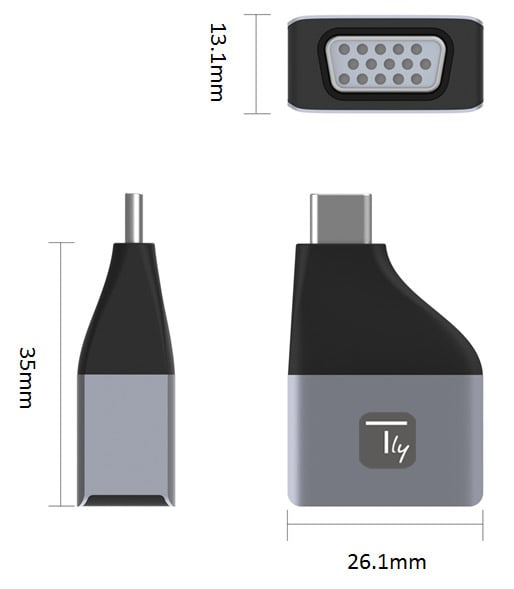 Adattatore da USB-C™ a VGA - Techly IADAP USBC-VGAC