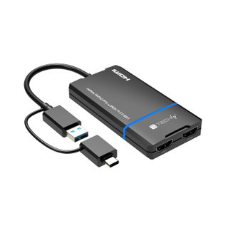 Adattatore USB-C e USB-A a Doppio Monitor HDMI - Techly IADAP USBCA-2HDMI