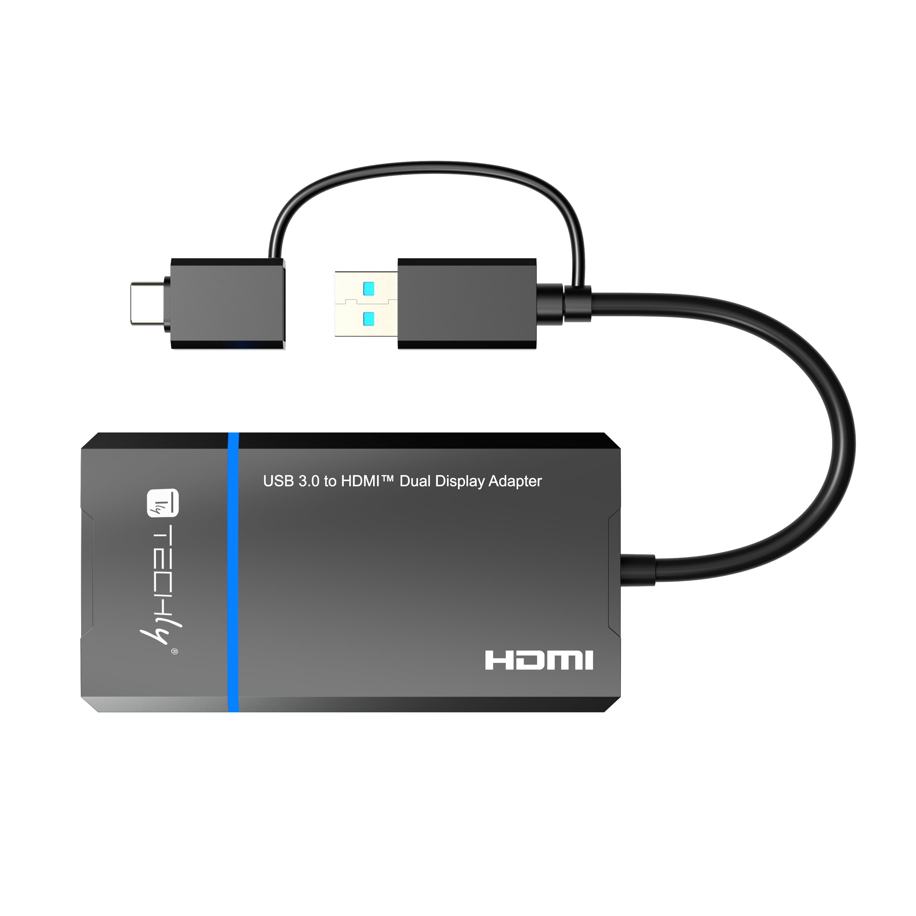 Adattatore USB-C™ e USB-A a Doppio Monitor HDMI - Techly IADAP USBCA-2HDMI