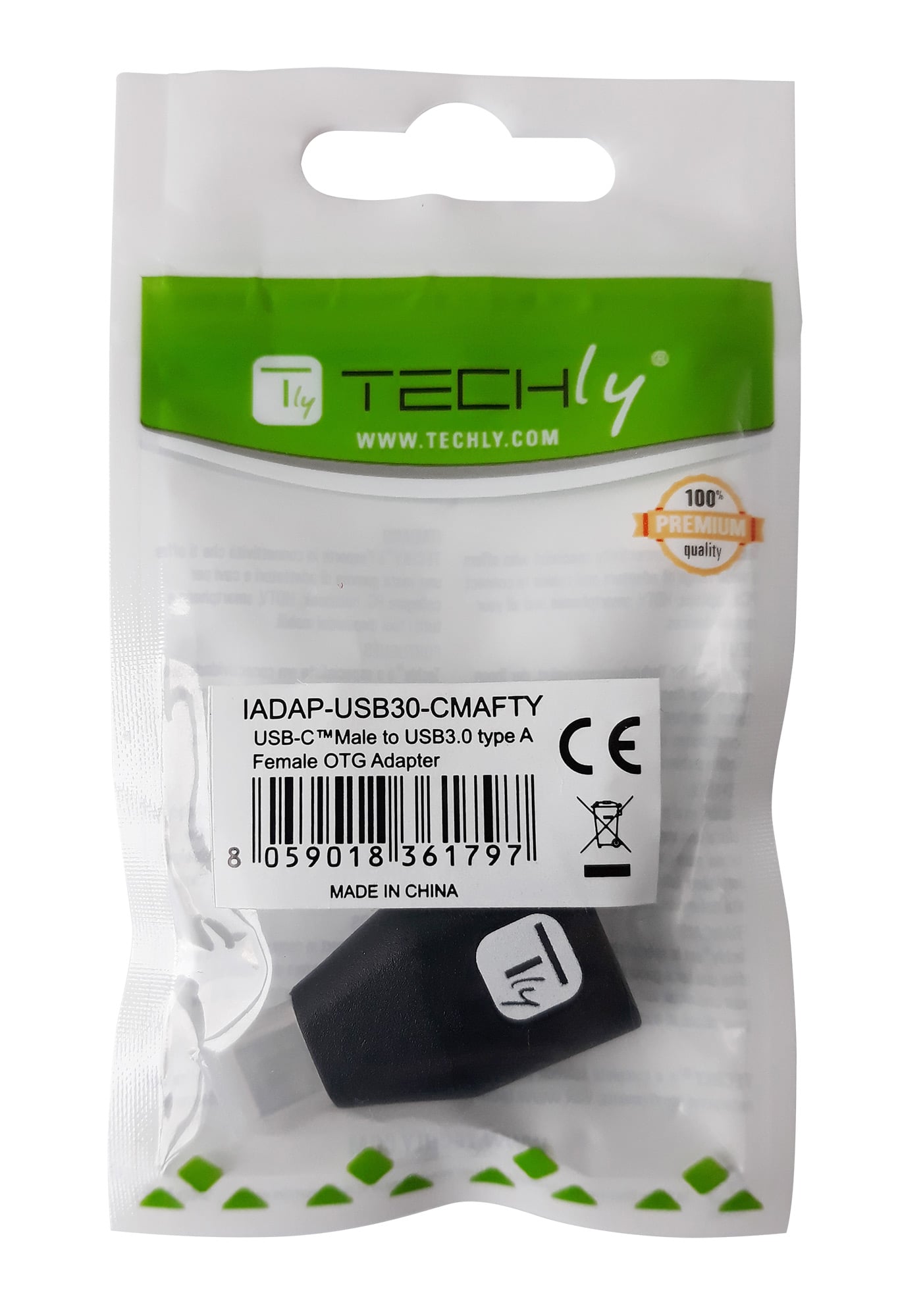 Adattatore Convertitore USB-C™ Maschio a USB-A Femmina OTG Nero - Techly IADAP-USB30-CMAFTY