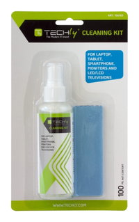 LCD Monitor Cleaning Kit 100ml with Microfibre Cloth - Techly IAS-LCD100TY