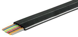 Cavo Telefonico Piatto 8 Poli 100m Nero - Intellinet IAWG 26-8-100-B